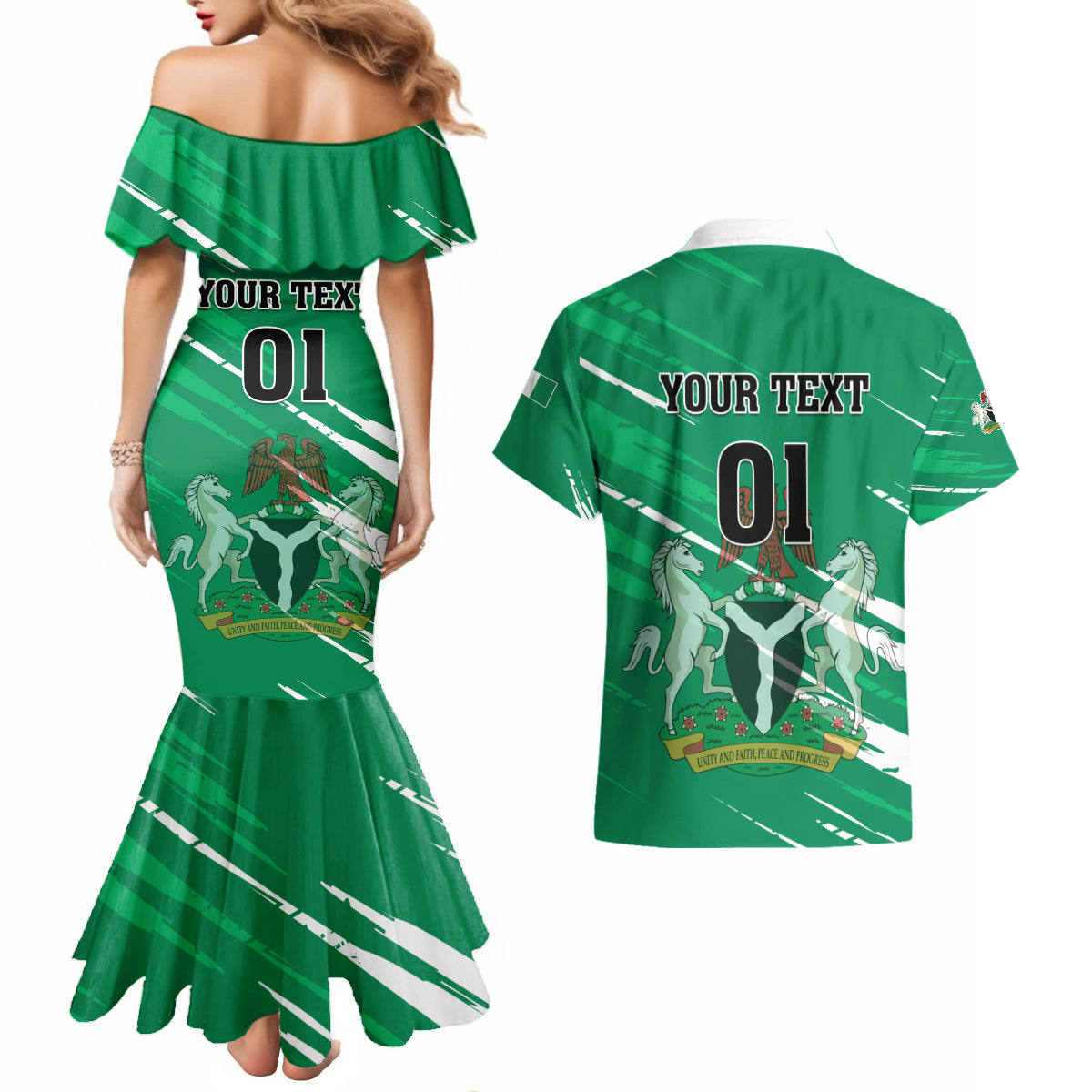 Nigeria Football Couples Matching Mermaid Dress and Hawaiian Shirt Go Super Eagles - Wonder Print Shop