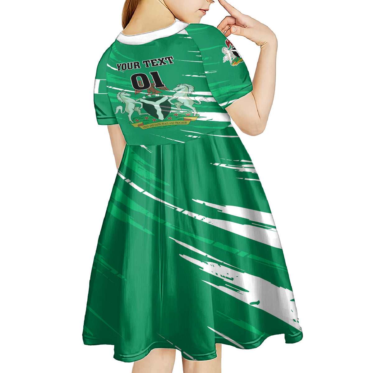 Nigeria Football Kid Short Sleeve Dress Go Super Eagles - Wonder Print Shop