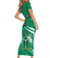 Nigeria Football Short Sleeve Bodycon Dress Go Super Eagles - Wonder Print Shop