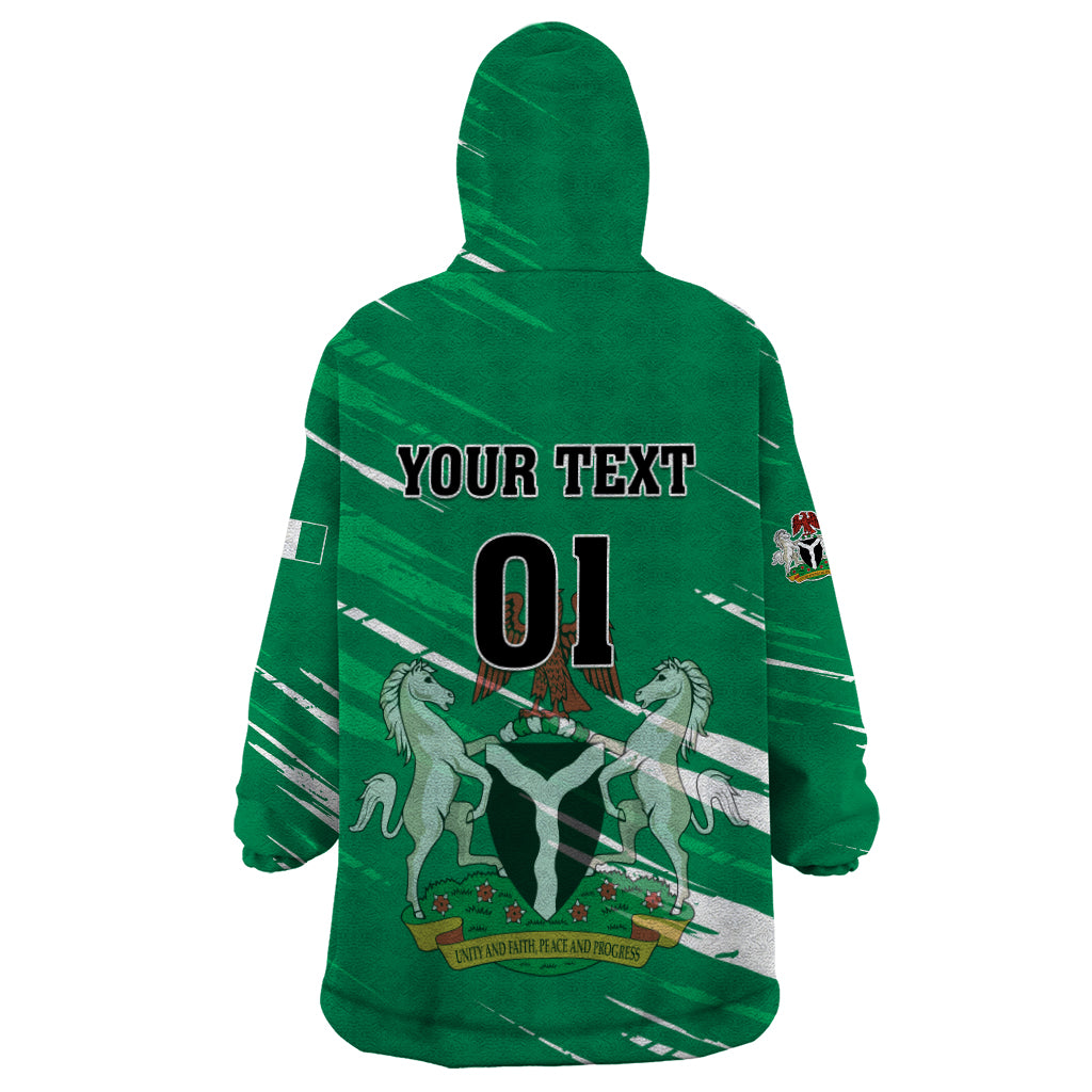 Nigeria Football Wearable Blanket Hoodie Go Super Eagles - Wonder Print Shop