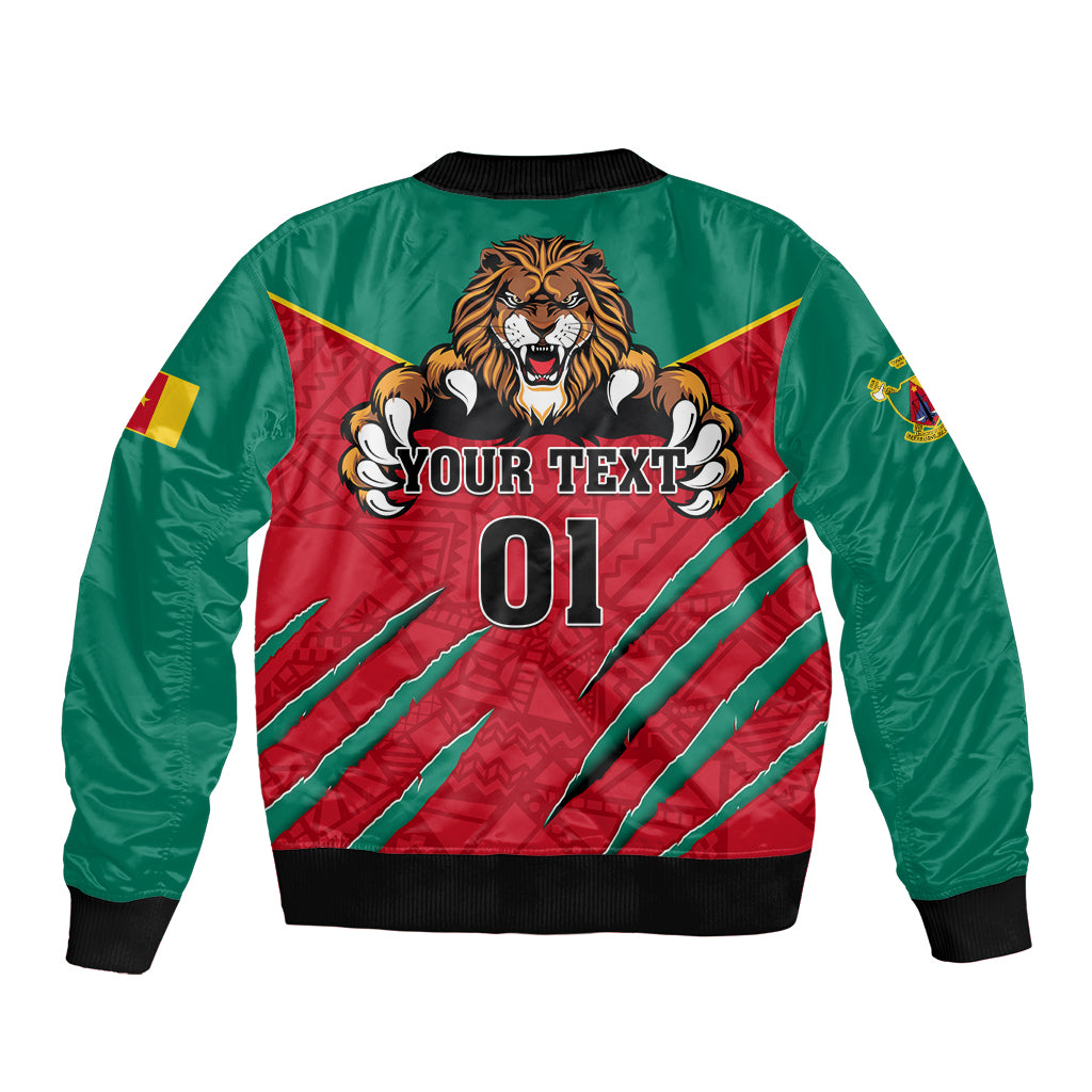 Cameroon Football Bomber Jacket Go Les Lions Indomptables - Wonder Print Shop