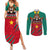 Cameroon Football Couples Matching Summer Maxi Dress and Long Sleeve Button Shirt Go Les Lions Indomptables