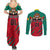 Cameroon Football Couples Matching Summer Maxi Dress and Long Sleeve Button Shirt Go Les Lions Indomptables