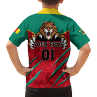Cameroon Football Family Matching Long Sleeve Bodycon Dress and Hawaiian Shirt Go Les Lions Indomptables - Wonder Print Shop