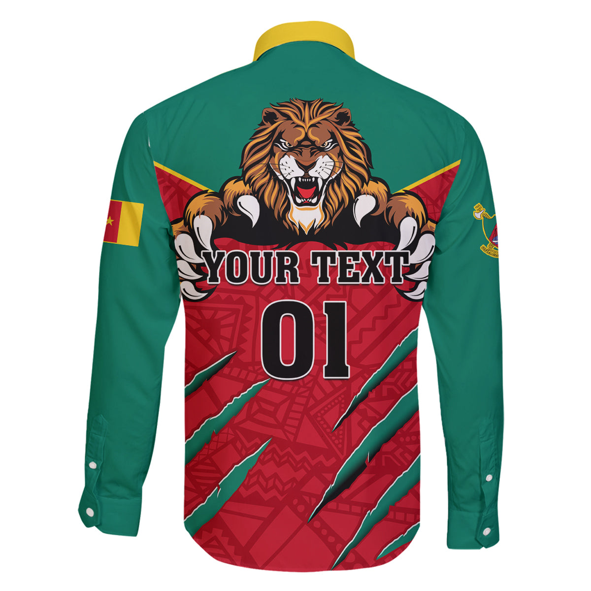 Cameroon Football Family Matching Long Sleeve Bodycon Dress and Hawaiian Shirt Go Les Lions Indomptables - Wonder Print Shop
