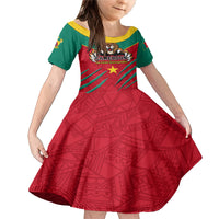 Cameroon Football Family Matching Mermaid Dress and Hawaiian Shirt Go Les Lions Indomptables - Wonder Print Shop