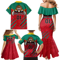 Cameroon Football Family Matching Mermaid Dress and Hawaiian Shirt Go Les Lions Indomptables - Wonder Print Shop