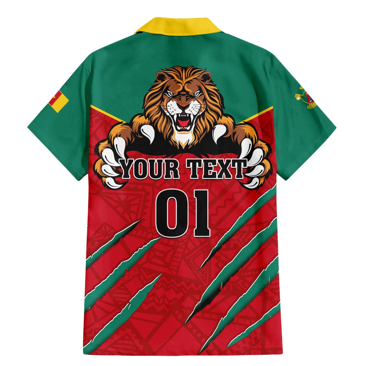 Cameroon Football Family Matching Mermaid Dress and Hawaiian Shirt Go Les Lions Indomptables - Wonder Print Shop
