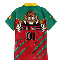 Cameroon Football Family Matching Mermaid Dress and Hawaiian Shirt Go Les Lions Indomptables - Wonder Print Shop
