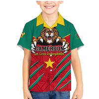 Cameroon Football Family Matching Mermaid Dress and Hawaiian Shirt Go Les Lions Indomptables - Wonder Print Shop