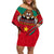 Cameroon Football Family Matching Off Shoulder Short Dress and Hawaiian Shirt Go Les Lions Indomptables