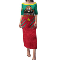Cameroon Football Family Matching Puletasi and Hawaiian Shirt Go Les Lions Indomptables - Wonder Print Shop