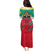 Cameroon Football Family Matching Puletasi and Hawaiian Shirt Go Les Lions Indomptables - Wonder Print Shop