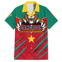 Cameroon Football Family Matching Short Sleeve Bodycon Dress and Hawaiian Shirt Go Les Lions Indomptables - Wonder Print Shop