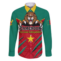 Cameroon Football Family Matching Short Sleeve Bodycon Dress and Hawaiian Shirt Go Les Lions Indomptables - Wonder Print Shop