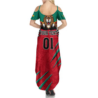 Cameroon Football Family Matching Summer Maxi Dress and Hawaiian Shirt Go Les Lions Indomptables - Wonder Print Shop