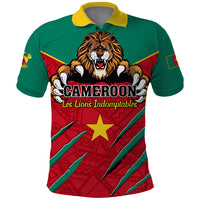 Cameroon Football Polo Shirt Go Les Lions Indomptables - Wonder Print Shop