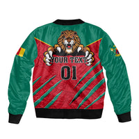 Cameroon Football Sleeve Zip Bomber Jacket Go Les Lions Indomptables - Wonder Print Shop