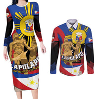 Personalized Philippines Lapulapu Couples Matching Long Sleeve Bodycon Dress and Long Sleeve Button Shirt Hero Behind The Myth