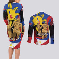 Personalized Philippines Lapulapu Couples Matching Long Sleeve Bodycon Dress and Long Sleeve Button Shirt Hero Behind The Myth