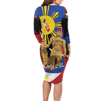 Personalized Philippines Lapulapu Family Matching Long Sleeve Bodycon Dress and Hawaiian Shirt Hero Behind The Myth