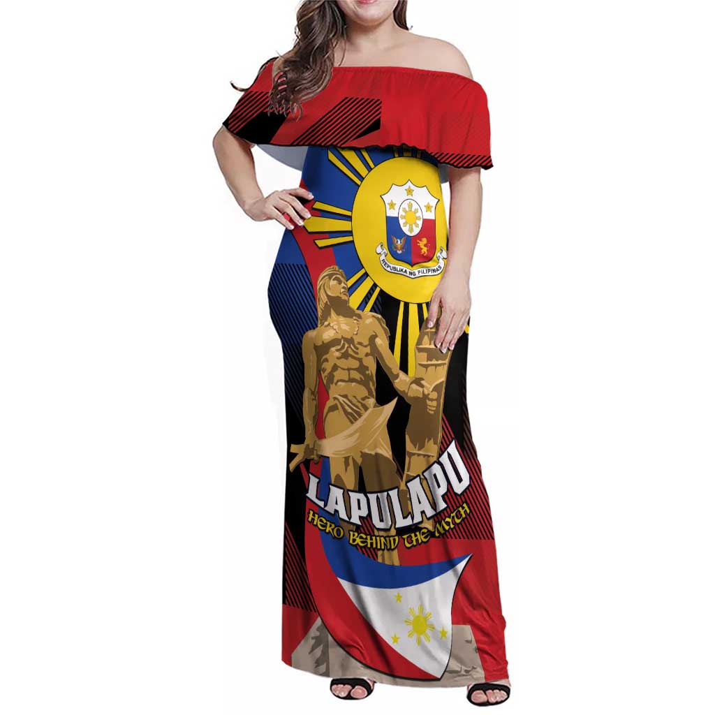 Personalized Philippines Lapulapu Family Matching Off Shoulder Maxi Dress and Hawaiian Shirt Hero Behind The Myth