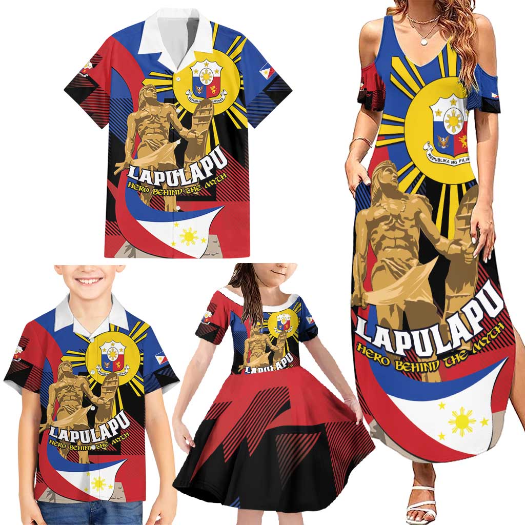 Personalized Philippines Lapulapu Family Matching Summer Maxi Dress and Hawaiian Shirt Hero Behind The Myth
