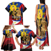 Personalized Philippines Lapulapu Family Matching Tank Maxi Dress and Hawaiian Shirt Hero Behind The Myth
