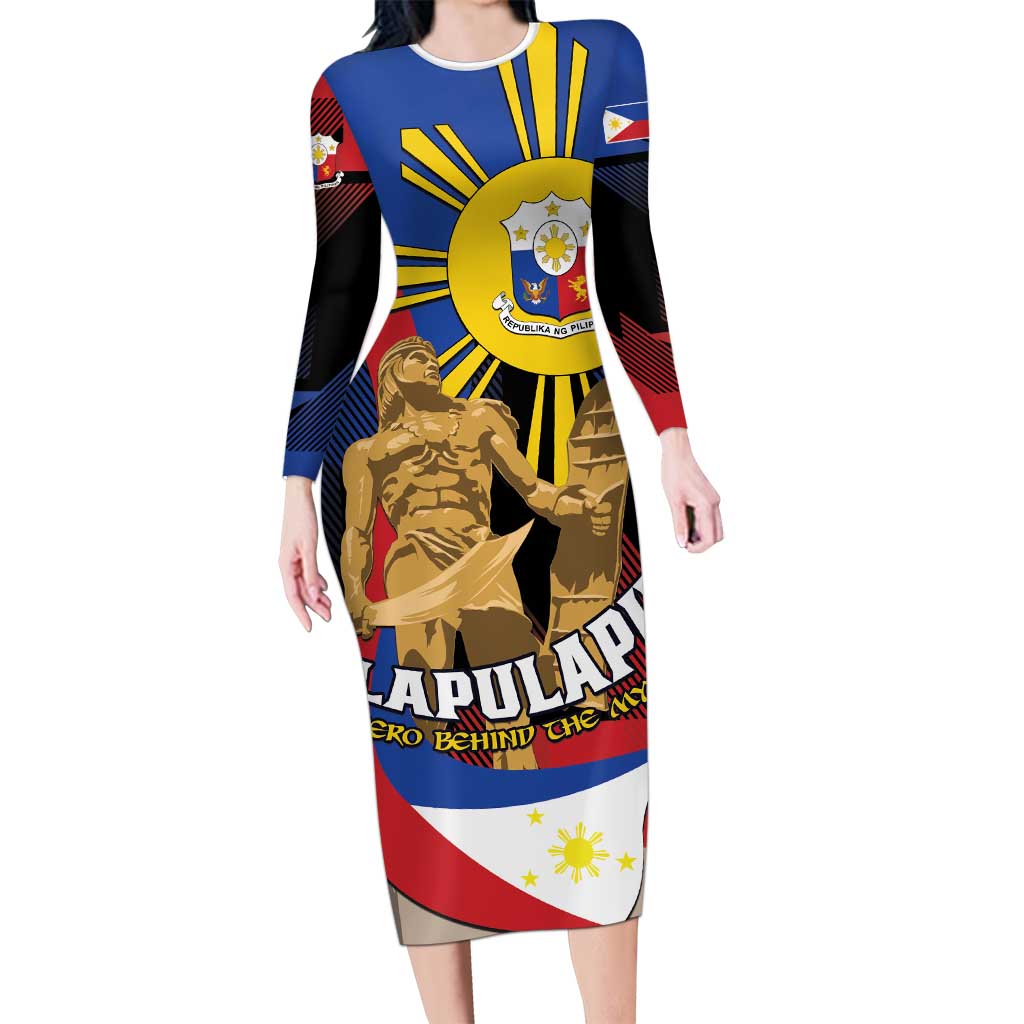 Personalized Philippines Lapulapu Long Sleeve Bodycon Dress Hero Behind The Myth