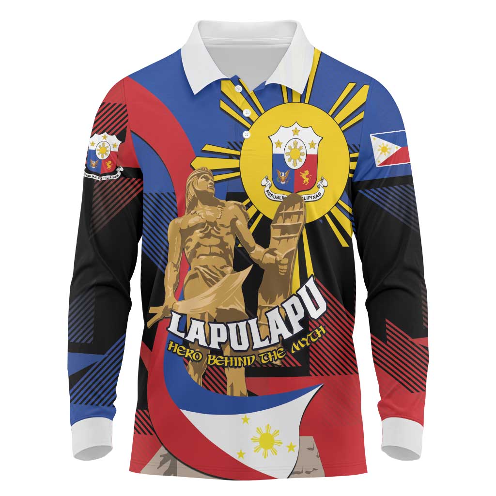 Personalized Philippines Lapulapu Long Sleeve Polo Shirt Hero Behind The Myth