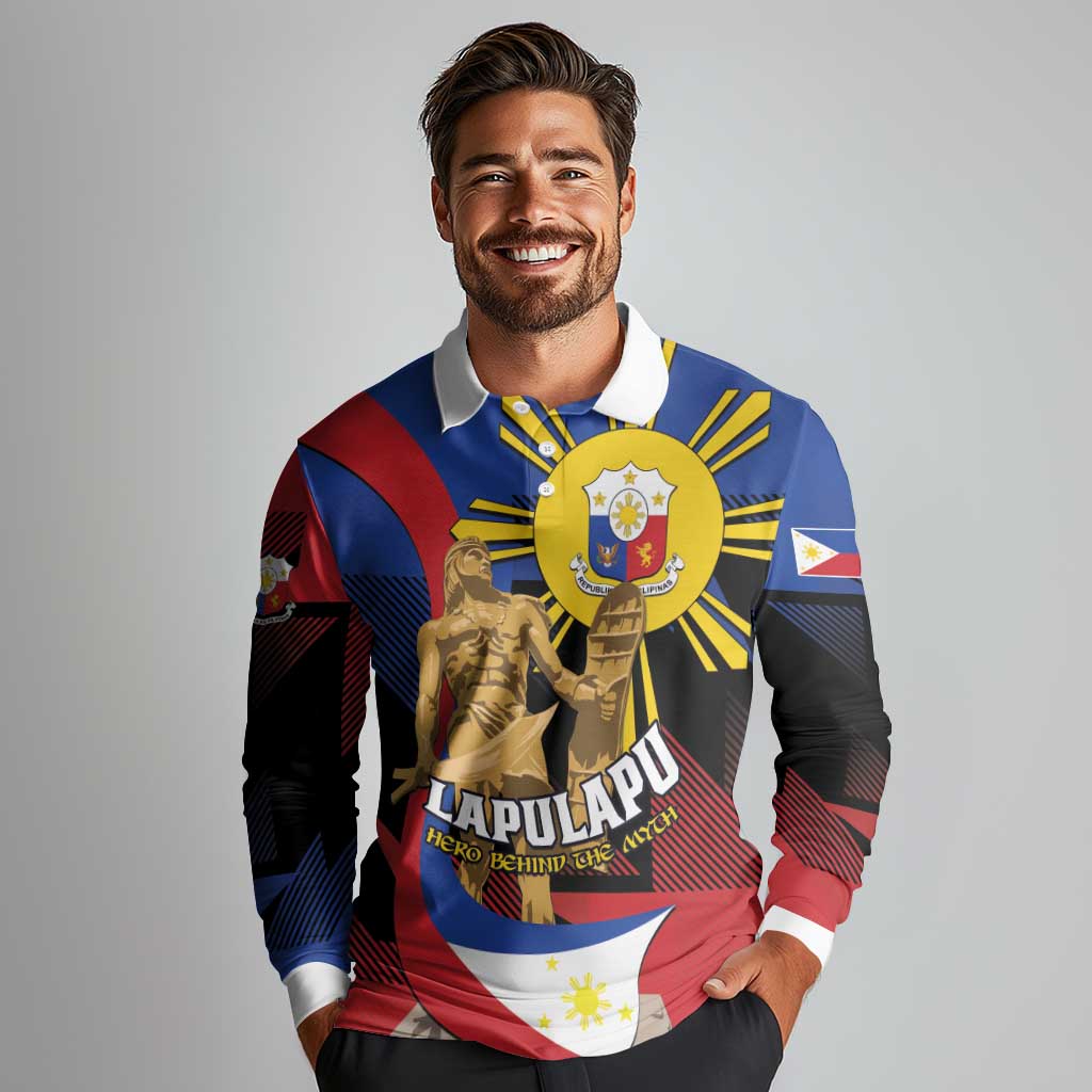 Personalized Philippines Lapulapu Long Sleeve Polo Shirt Hero Behind The Myth