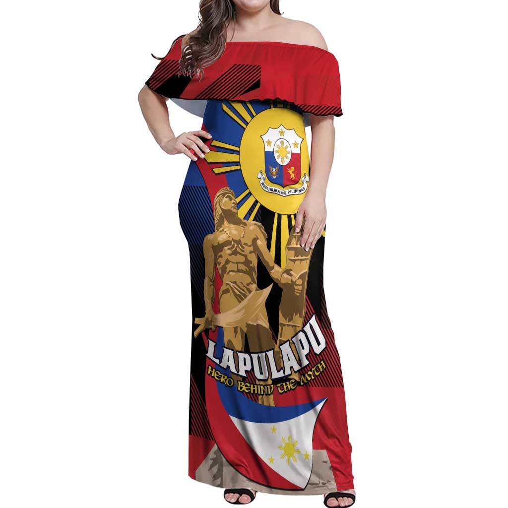 Personalized Philippines Lapulapu Off Shoulder Maxi Dress Hero Behind The Myth