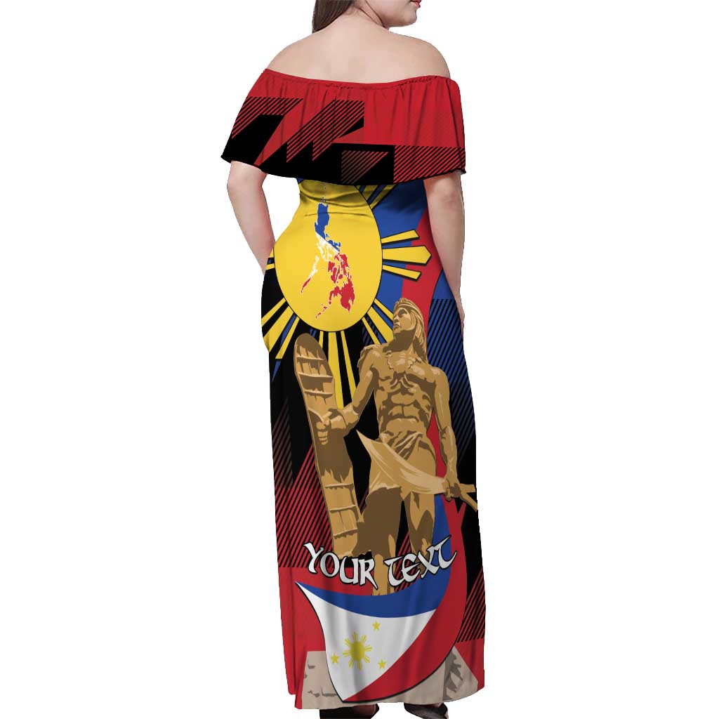Personalized Philippines Lapulapu Off Shoulder Maxi Dress Hero Behind The Myth
