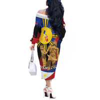 Personalized Philippines Lapulapu Off The Shoulder Long Sleeve Dress Hero Behind The Myth