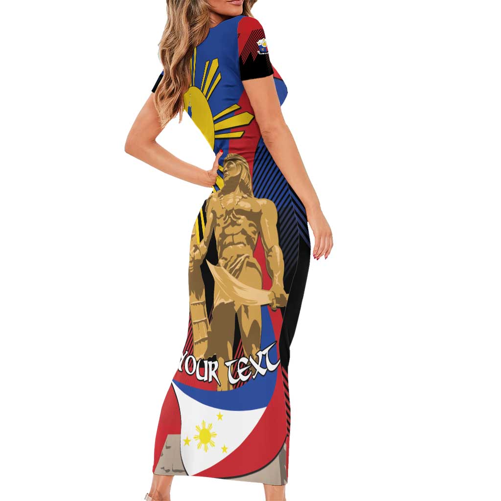 Personalized Philippines Lapulapu Short Sleeve Bodycon Dress Hero Behind The Myth