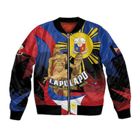 Personalized Philippines Lapulapu Sleeve Zip Bomber Jacket Hero Behind The Myth
