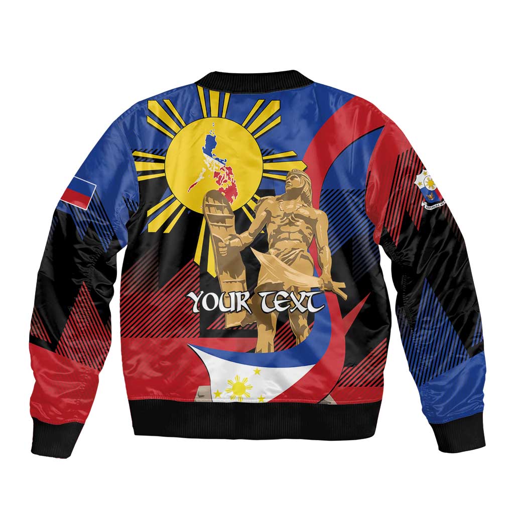 Personalized Philippines Lapulapu Sleeve Zip Bomber Jacket Hero Behind The Myth