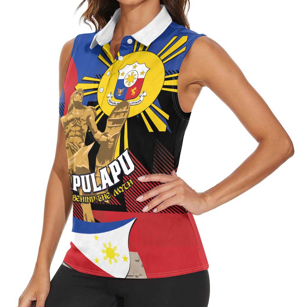 Personalized Philippines Lapulapu Women Sleeveless Polo Shirt Hero Behind The Myth