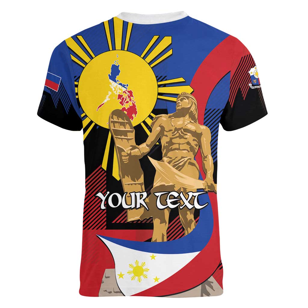 Personalized Philippines Lapulapu Women V-Neck T-Shirt Hero Behind The Myth
