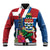 Personalised Cayman Islands Baseball Jacket Tropical Green Turtle