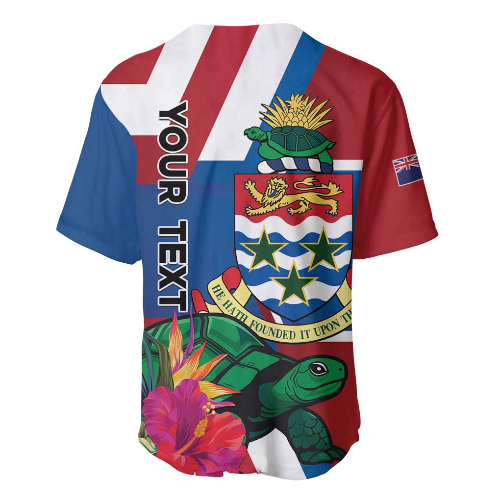 Personalised Cayman Islands Baseball Jersey Tropical Green Turtle