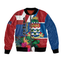 Personalised Cayman Islands Bomber Jacket Tropical Green Turtle