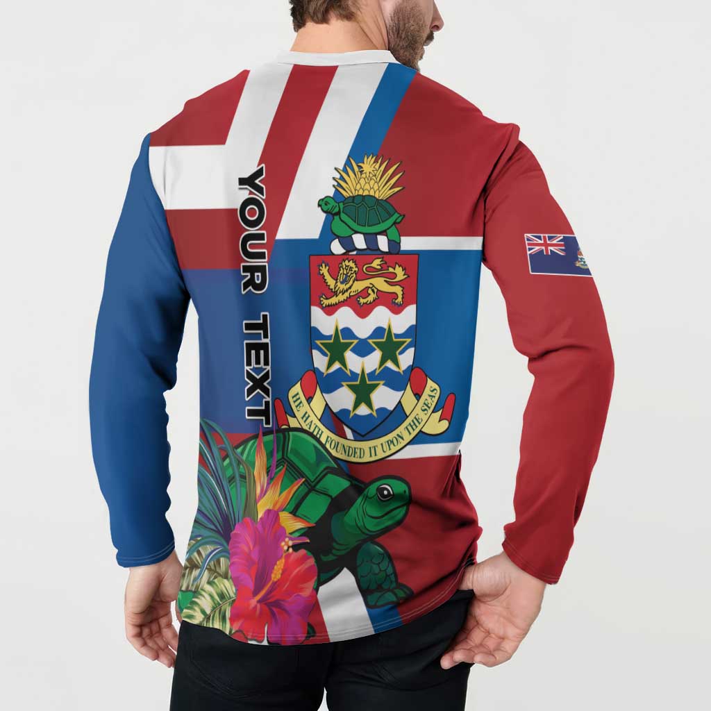 Personalised Cayman Islands Button Sweatshirt Tropical Green Turtle