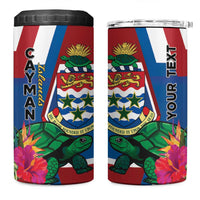 Personalised Cayman Islands 4 in 1 Can Cooler Tumbler Tropical Green Turtle