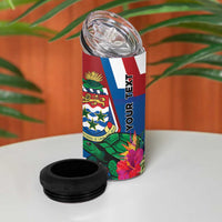 Personalised Cayman Islands 4 in 1 Can Cooler Tumbler Tropical Green Turtle