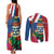Personalised Cayman Islands Couples Matching Tank Maxi Dress and Long Sleeve Button Shirt Tropical Green Turtle