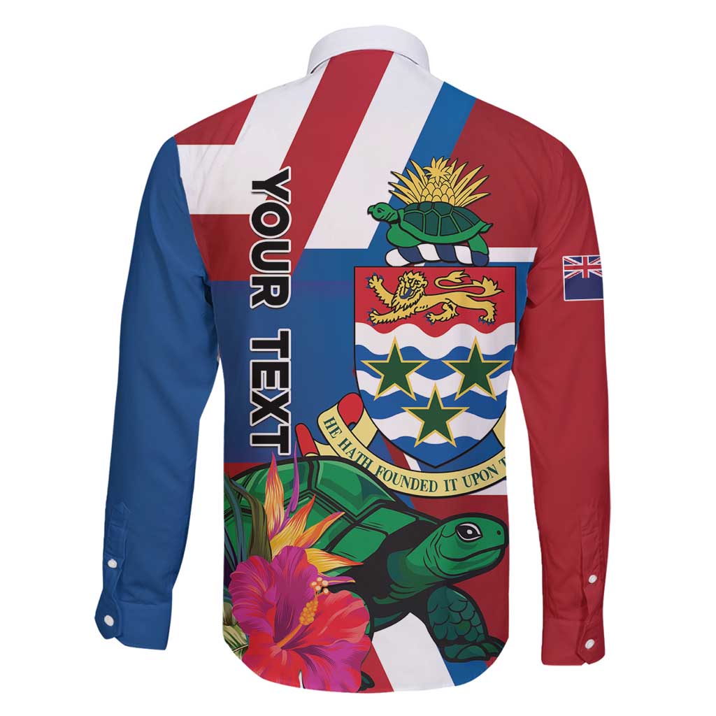 Personalised Cayman Islands Family Matching Long Sleeve Bodycon Dress and Hawaiian Shirt Tropical Green Turtle