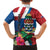 Personalised Cayman Islands Family Matching Off The Shoulder Long Sleeve Dress and Hawaiian Shirt Tropical Green Turtle
