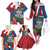 Personalised Cayman Islands Family Matching Off The Shoulder Long Sleeve Dress and Hawaiian Shirt Tropical Green Turtle