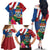 Personalised Cayman Islands Family Matching Off The Shoulder Long Sleeve Dress and Hawaiian Shirt Tropical Green Turtle